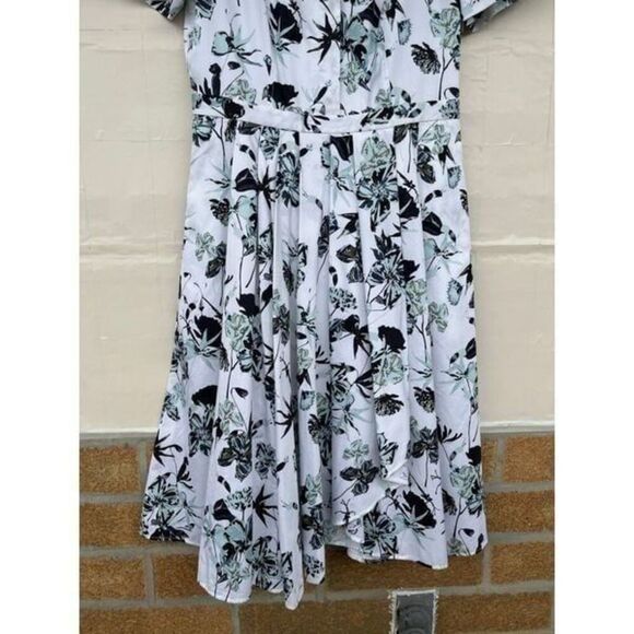 JASON WU COLLECTION Pleated floral-print cotton-poplin dress size 10 - Picture 5 of 12